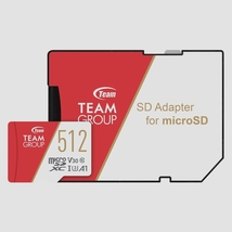 送料無料★Team microSDXCカード 512GB 高速転送UHS-1 U3 V30 A1対応 SD変換アダプター付属_画像1