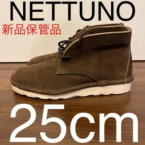 新品保管品　NETTUNO ネッツーノ　イタリア製　デザートブーツ　チャッカブーツスゥエード　茶　ブラウン　25cm クレープソールクラークス