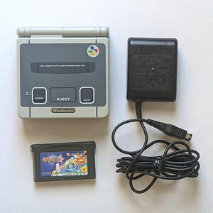 【難あり】ゲームボーイアドバンスSP本体 IPS V2 スーパーファミコンモデル（ACアダプター付属、Gameboy Advance、GBA SP）