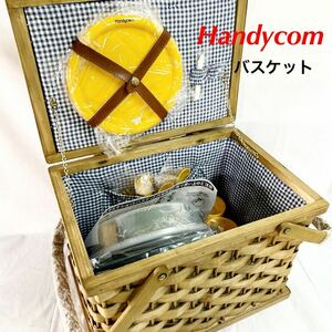 未使用品 Handycamスタミナショットバスケット ピクニックバスケット コップ 皿 スプーン フォーク ランチボックス 【otna-658】