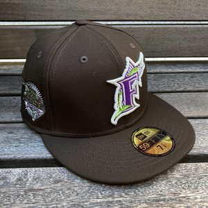 USA正規品 【7.1/8】 Newera ニューエラ Florida Marlins フロリダ マーリンズ MLB クーパーズタウン WSチャンピオンズ 茶 59FIFTY (11-8)