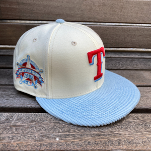 USA正規品 【7.1/8】 Newera ニューエラ TEX RANGERS テキサス レンジャーズ 「The Sheriff」 MLB コーデュロイ 水色 59FIFTY (28-6)