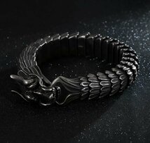 LRM203★ステンレスブレスレット アクセサリー 辰 龍 竜 チェーン ブレスレット ステンレス クール バングル ドラゴン_画像2