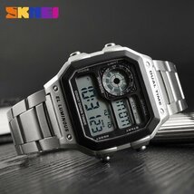 hzh358★ SKMEI メンズスポーツウォッチ カウントダウン 防水時計 ステンレス 鋼ファッション デジタル 腕時計_画像9