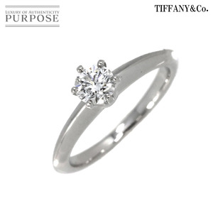 ティファニー TIFFANY&Co. ソリティア ダイヤ 0.35ct H/VS1/3EX 9号 リング Pt プラチナ 指輪 Diamond Ring 【鑑定書】 90199061