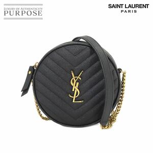 未使用 展示品 サンローラン パリ SAINT LAURENT PARIS ヴィニル チェーン ショルダー バッグ レザー ブラック 610436 Vinyle 90216966