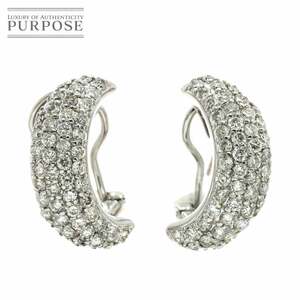  diamond 0.50ct×2 K18 WGiya серьги-кольца белое золото 750 Diamond Earrings Clip-on Pierced 90216815