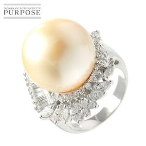  ring 12 number White Butterfly pearl 15.8mm diamond 1.24ct Pt platinum pearl ring South Sea pearl Ring 90216811