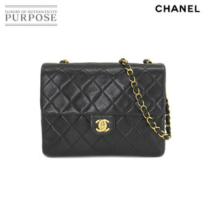 シャネル CHANEL ミニ マトラッセ 20 チェーン ショルダー バッグ レザー ブラック A01163 ゴールド 金具 ヴィンテージ 90219073