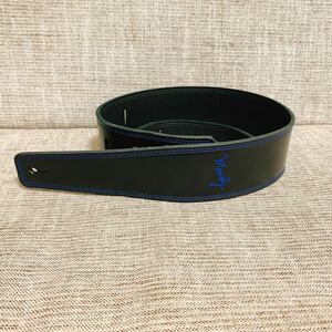 未使用 Moody Straps Leather&Leather2.5 Standard Black/Black Blue logo