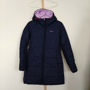  beautiful goods Nike reversible bench coat size S 150~160 jumper jacket sport outer garment lady's Junior 