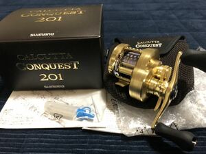 美品 SHIMANO シマノ 21カルカッタコンクエスト 201 CALCUTTA CONQUEST 左ハンドル タイラバ PE0.8おまけ付き 左巻きLEFT