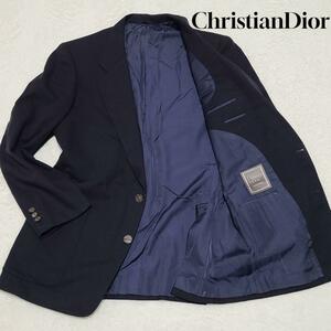 美品 クリスチャンディオール テーラードジャケット 銀ボタン【圧倒的な高級感】Christian Dior ネイビー Mサイズ
