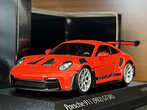 1/43 限定500 ミニチャンプス ポルシェ 911 992 GT3RS レッド/シルバー 1:43 Minichamps Porsche 911 992 GT3 RS 2023 indian red / silver