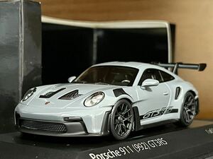 1/43 限定500 ミニチャンプス ポルシェ 911 992 GT3RS グレー/ブラック 1:43 Minichamps Porsche 911 992 GT3 RS 2023 arctic grey / black