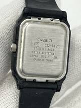 【電池切れ/ベルトジャンク】CASIO カシオ クォーツ 腕時計 ゴールド文字盤 オクタゴン ブラック系 レディース LQ-142_画像2