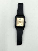 【電池切れ/ベルトジャンク】CASIO カシオ クォーツ 腕時計 ゴールド文字盤 オクタゴン ブラック系 レディース LQ-142_画像3