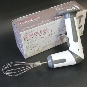  pearl metal tea chat cordless hand mixer D-6707 2 -step Speed easy . rechargeable Attachment 2 kind attached [USED goods ] 02 04078