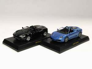 京商 1/64 フェラーリ ミニカーコレクションV F430 スパイダー ライトブルー 360 スパイダー 黒 2台セット