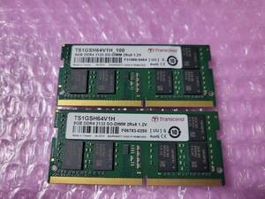 即決 Transcend製 8GB×2枚 計16GB DDR4 PC4-17000 DDR4-2133 260pin 送料120円～