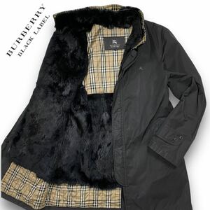 １円●Lサイズ●バーバリーブラックレーベル BurberryBlackLabel●ライナー付き ナイロンジャケット ジャンパー ブラック メンズ