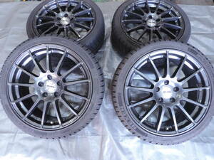 【中古スタッドレスセット】 ネクセン WINGUARD ice2 225/40R18 21年製 ＆ IRVINE 18インチ 7.5J+49 5H112 ハブ66.6mm ベンツ Aクラス W176