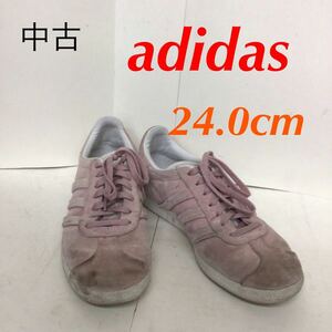 【売り切り!送料無料!】A-335 adidas!スニーカー!24.0cm!ピンク!スエード!GAZELLE!おしゃれ!かわいい!中古