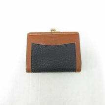 DOONEY&BOURKE ドゥーニーアンドバーク がま口 財布 レザー ネイビー×ブラウン USED /2312D_画像2