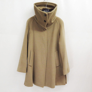 MaxMara STUDIO HI NECK WOOL FLARE COAT CAMEL 40 マックスマーラ ステュディオ ハイネック ウール フレア コート キャメル