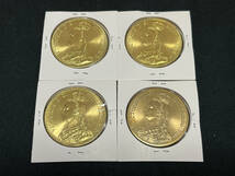 【X018】旧蔵出 1887～1890年イギリスセントジョージ　背女王像 紀念金貨 コイン重さ：約27g＊4枚 磁石には付かない_画像2