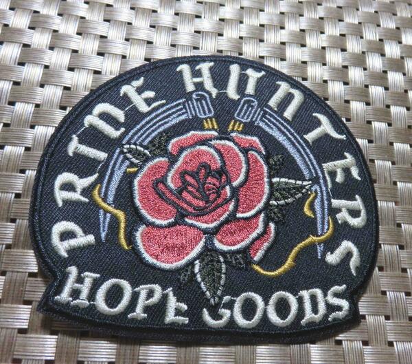 薔薇鎌US黒◆新品バラPRIDE　HUNTERSローズ大鎌 HOPE GOODSタトゥー 入れ墨 刺繍ワッペン激渋◆アメリカ　ヨーロッパ■アート　芸術　美術