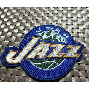 青深緑US山脈■新品NBA　ユタ・ジャズ　Utah Jazz刺繍ワッペン（パッチ）激渋◆バスケットボール◎アメリカ　USスポーツ◆◇洋服・衣服DIY