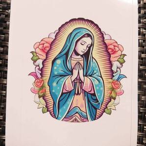 ST《右向祈祷上半身》聖母Gu激渋《グアダルーペ》聖母 マリア様 キリスト 教会 聖堂 メキシコ アメリカ ステッカー■《開運 幸運》