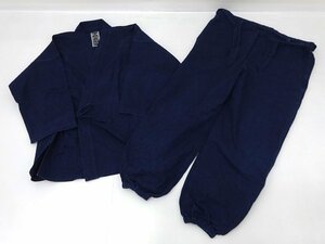 ★中古★笹倉玄照堂 作務衣 上下セット セットアップ インディゴ染め サイズ:L★【AP101】