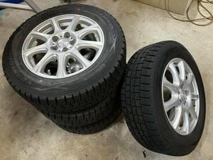 スタッドレス 195/65R15 4本アルミホイールセット 7部山 PCD100x5穴 15x6.0J ET45 アリオン プリウス ウィッシュ