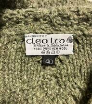 アイルランド製 ハンドニット CLEO Ltd ハンドメイド アイリッシュ アラン ニット セーター フィッシャーマン 40 フード付き ビンテージ_画像6