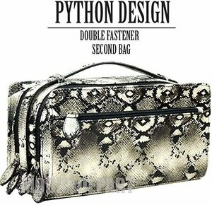 [ Father's day respondent . stock SALE][ free shipping ][ limited amount ][ new goods ][ bag ] real python type pushed .# double fastener #BOX type # second bag white 