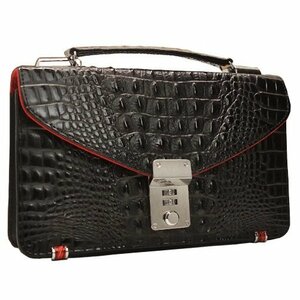 [ new life support stock SALE][ free shipping ][ limited amount ][ new goods ][ bag ] cow leather # crocodile type pushed .# the back side purse with function # key attaching # second bag red 