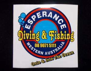 フィッシング ステッカー★Diving & Fishing/ESPERANCE★西オーストラリア★11.5cm★