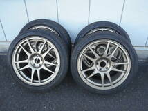 ディレッツァ DIREZZA RSC R.S.C 軽量アルミホイール 7J 17インチ+48 PCD100-5穴 良品 215/45R17 ヨコハマ BluEarth-GT 19年 バリ溝タイヤ_画像1