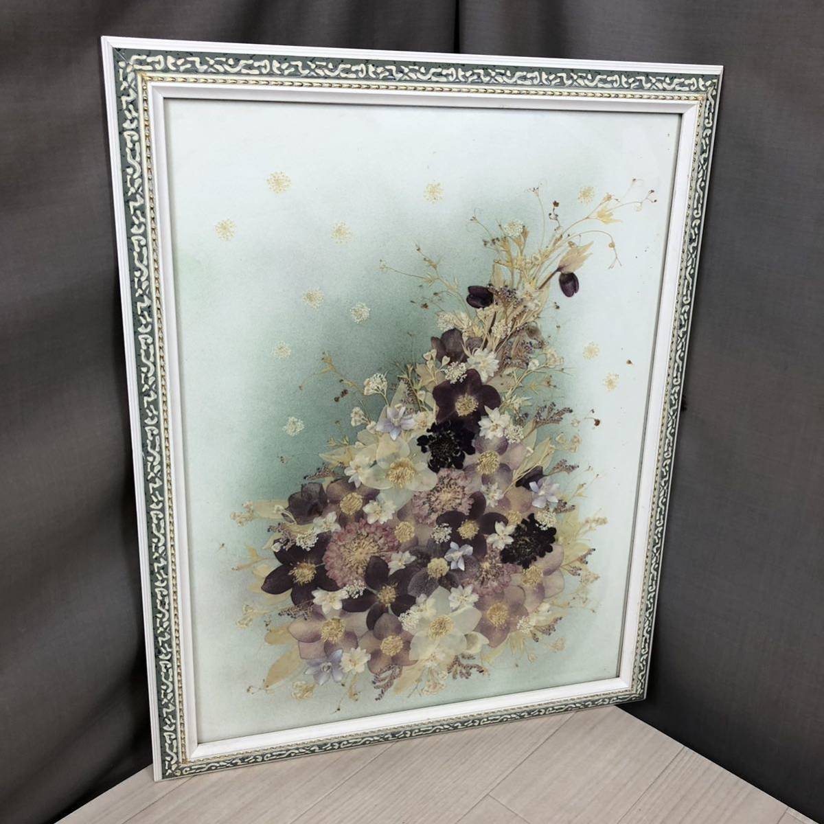 O509】花 押し花 押花 絵 絵画 静物画 額 インテリア 手工芸 フラワー フラワーアート, ハンドクラフト, 手工芸, アートフラワー, 押し花, 押し花