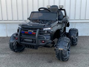 【展示品】 電動乗用 ラジコン 大型 4WD シボレー モンスタートラック 【ブラック】 乗用玩具 子供 乗れる おもちゃ 2才～8才 ［0928］