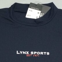 【送料無料】【新品】Lynx　メンズ長袖Tシャツ (ハイネック 吸汗速乾 UVカット）　　L 　　ネイビー★31201_画像2
