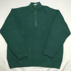 【北海道・沖縄以外送料無料】【新品】US.POLO.ASSN　メンズハーフジップセーター（ハイネック）　　M　　グリーン★33401