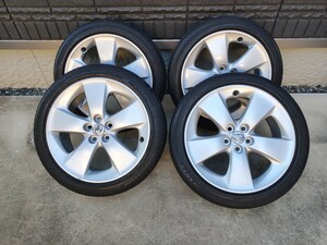 【純正品】後期型 プリウス Sツーリング DAA-ZVW30 17インチ 純正ホイール タイヤ 215/45R17 17×7 ET50 5H100 1台分 4本セット