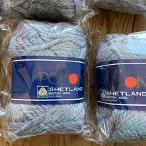 未使用　英国羊毛使用　毛糸 14玉セット　elegance porone Shetland british wool 毛100% 50g グレー灰色　ウールマーク　編み物 _画像2