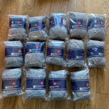 未使用　英国羊毛使用　毛糸 14玉セット　elegance porone Shetland british wool 毛100% 50g グレー灰色　ウールマーク　編み物 _画像1