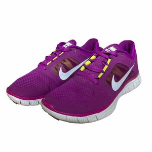 BB020 NIKE ナイキ フリーラン 3 レディース ランニングシューズ スニーカー US6.5 23.5cm パープル シルバー