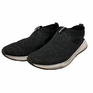 BB462 Reebok Reebok lady's slip-on shoes sneakers US8.5 25.5cm black mesh 