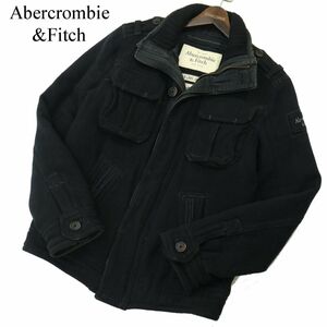 Abercrombie&Fitch アバクロンビー＆フィッチ ELK LAKE JACKET ウール混★ 中綿 ミリタリー ジャケット Sz.S　メンズ 紺　A3T13902_B#N